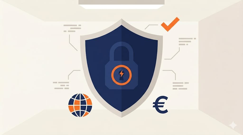 Schild met slot icoon als symbool voor veilige Nederlandse hosting