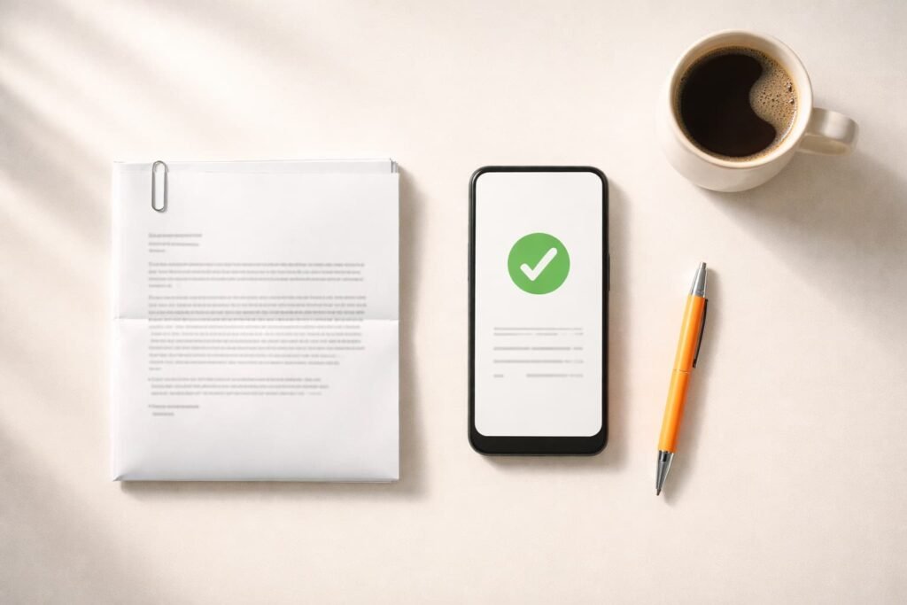 Verzekeringsbewijs en documenten voor zzp'er op bureau