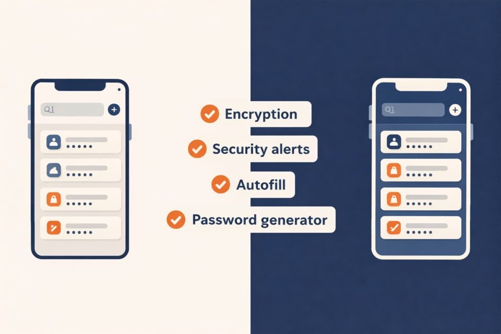 vergelijking NordPass en 1Password voor zelfstandige ondernemers. 