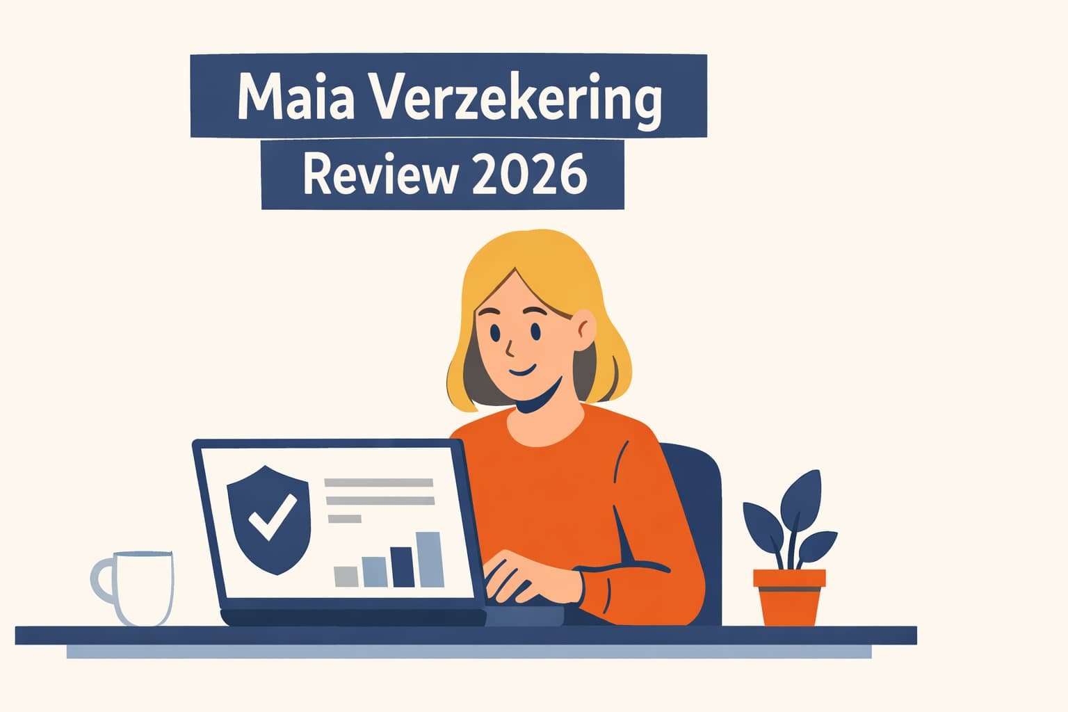 Zzp'er bekijkt zakelijke verzekering op laptop via Maia platform