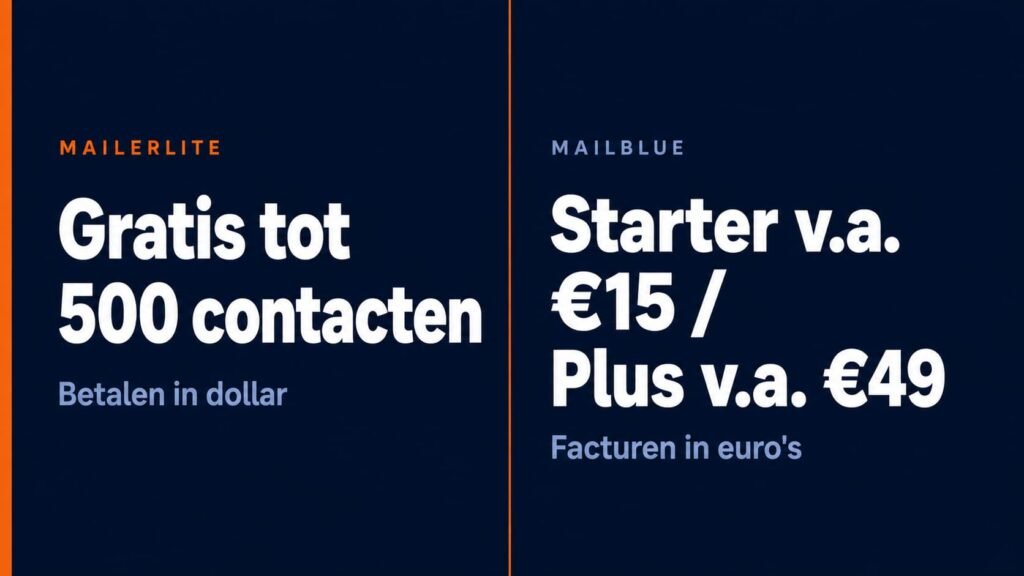 kosten mailerlite en mailblue
