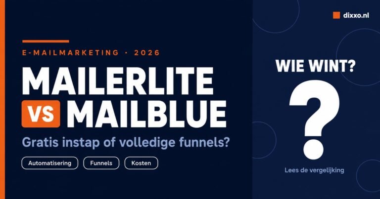 MailerLite vs MailBlue vergelijking 2026 zzp