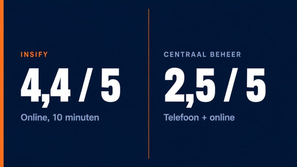 Insify versus Centraal Beheer AOV vergelijking voor zzp'ers gebruikersscore