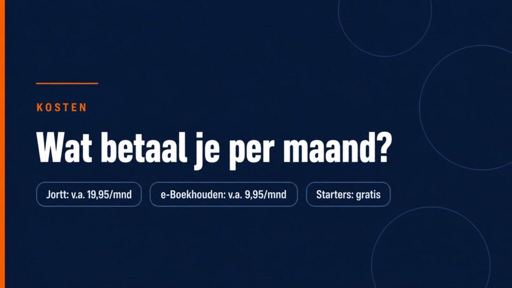 Kosten vergelijking Jortt vs e-Boekhouden per maand voor zzp'ers