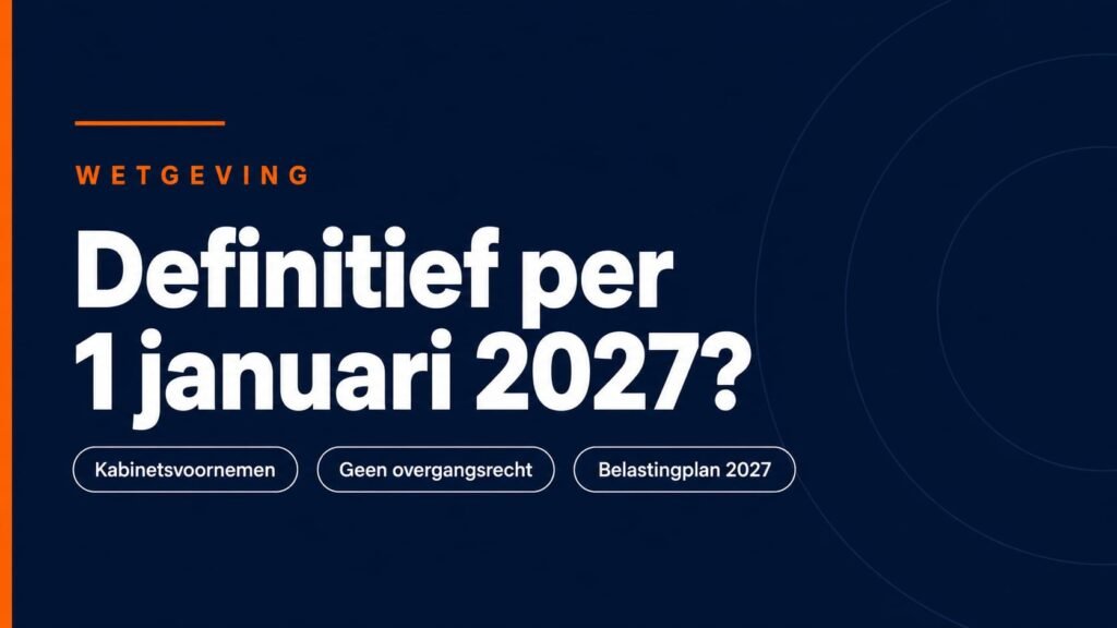 Afschaffing startersaftrek 2027: kabinetsvoornemen zonder overgangsrecht voor startende zzp'ers