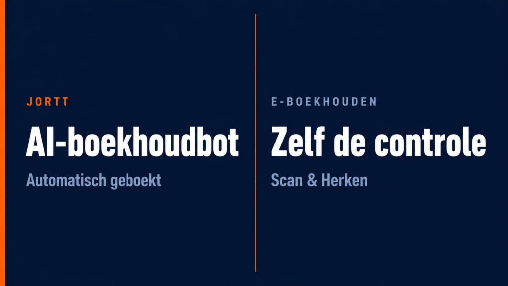 Automatisering vergelijking Jortt AI-boekhoudbot vs e-Boekhouden handmatig boeken